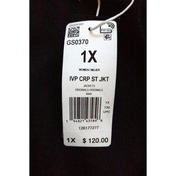 ADIDAS X IVY PARK Crop Suit Track Jacket Black Gold Pique 1X 14 XXL NWT $120 - Picture 8 of 13